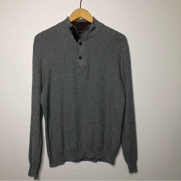 Tasso Elba Sweaters Tasso Elba Supima Cotton Cable Knit Henley